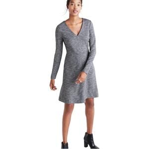 Madewell Women Bridgewalk V-Neck Mini Gray Dress Women's Size 10